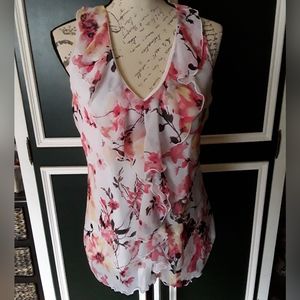 Iz Byers Sleeveless Top with Black Lace Back